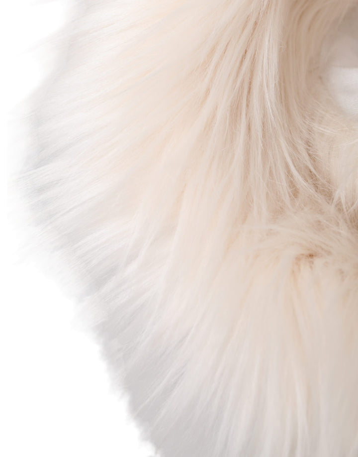 White Acrylic Fur Ladies Bucket Hat
