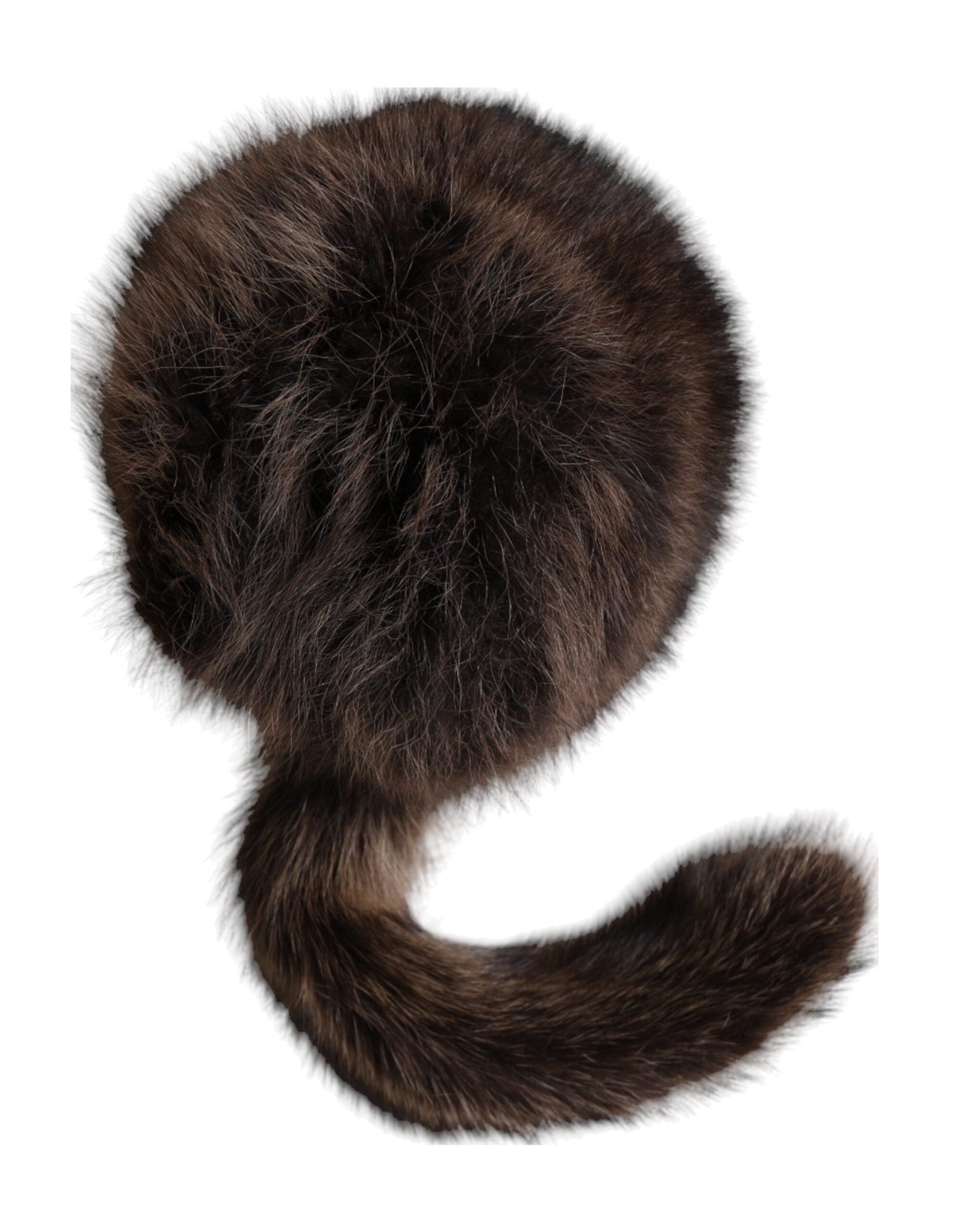 Women's Brown Raccoon Fur Bucket Hat