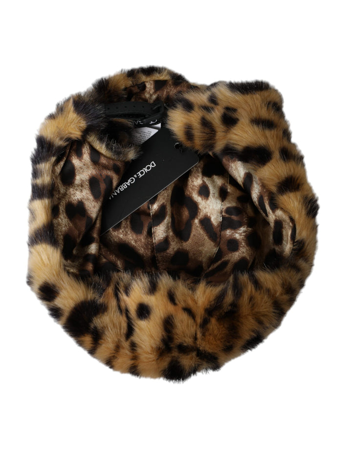 Brauner Leopardenfell Frauen Eimer Hut