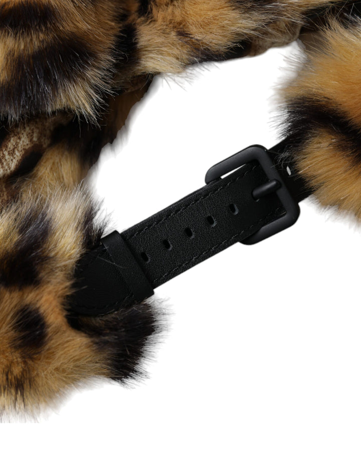 Brauner Leopardenfell Frauen Eimer Hut
