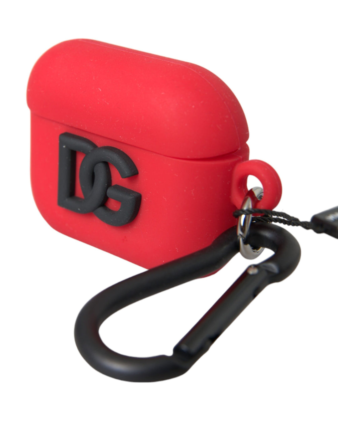Red silicone rubber logo embossed Airpods case