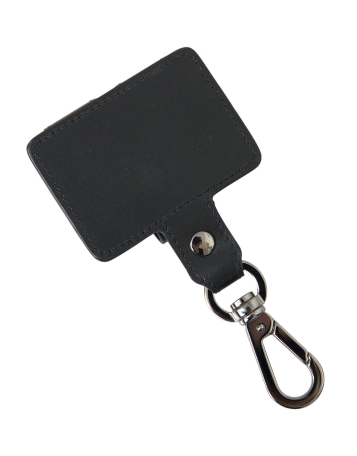 Black smooth leather silver metal Airpods case