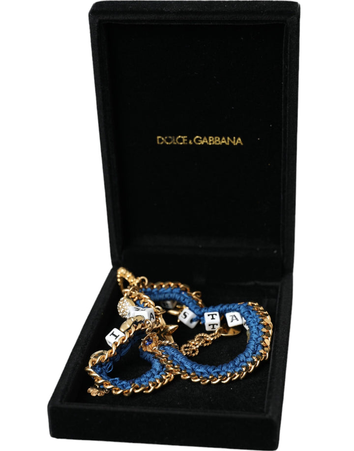 Dolce & Gabbana Gold Tone Messing Kette Iam The Star Armband