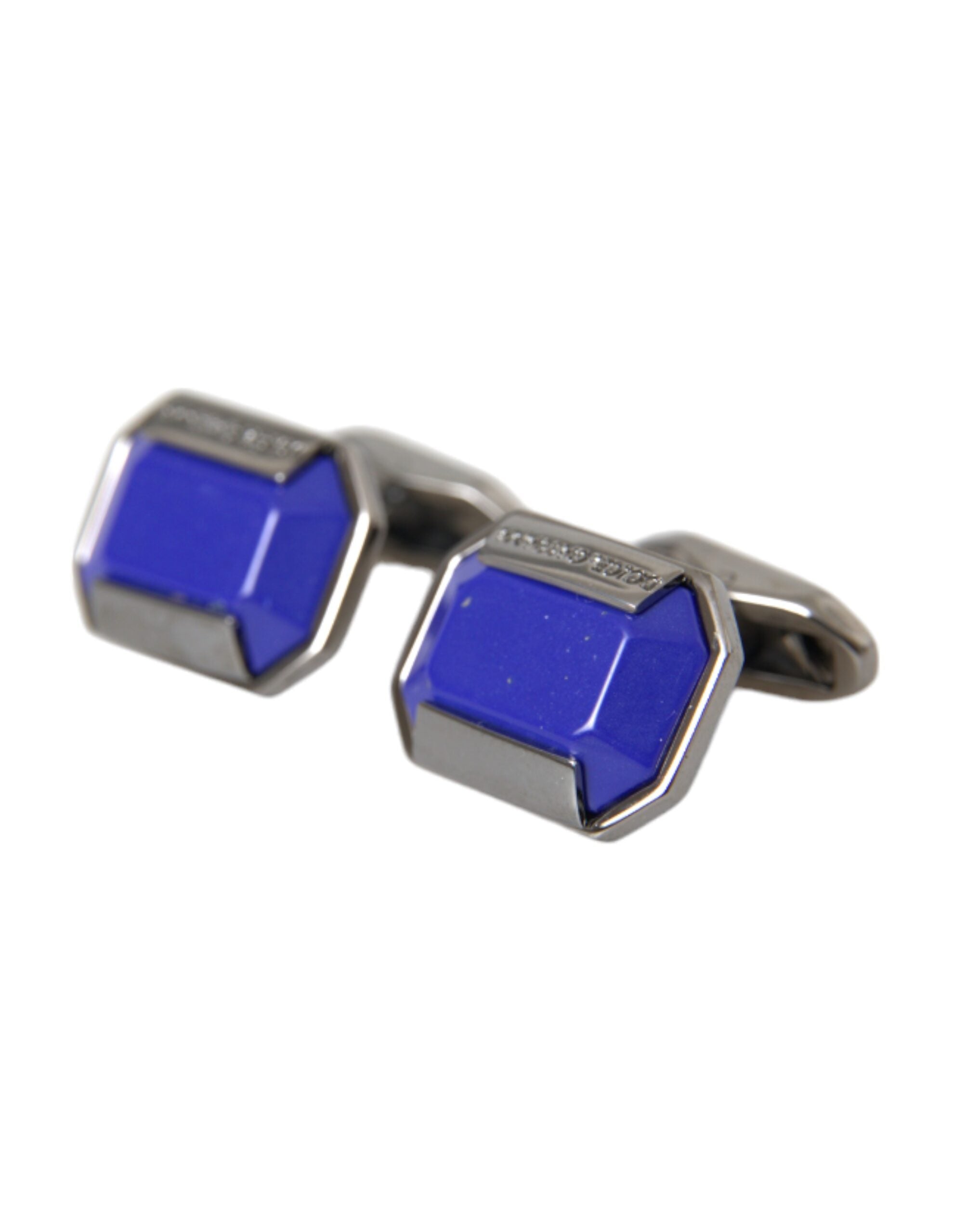 Silver-plated brass pin crystal cufflinks