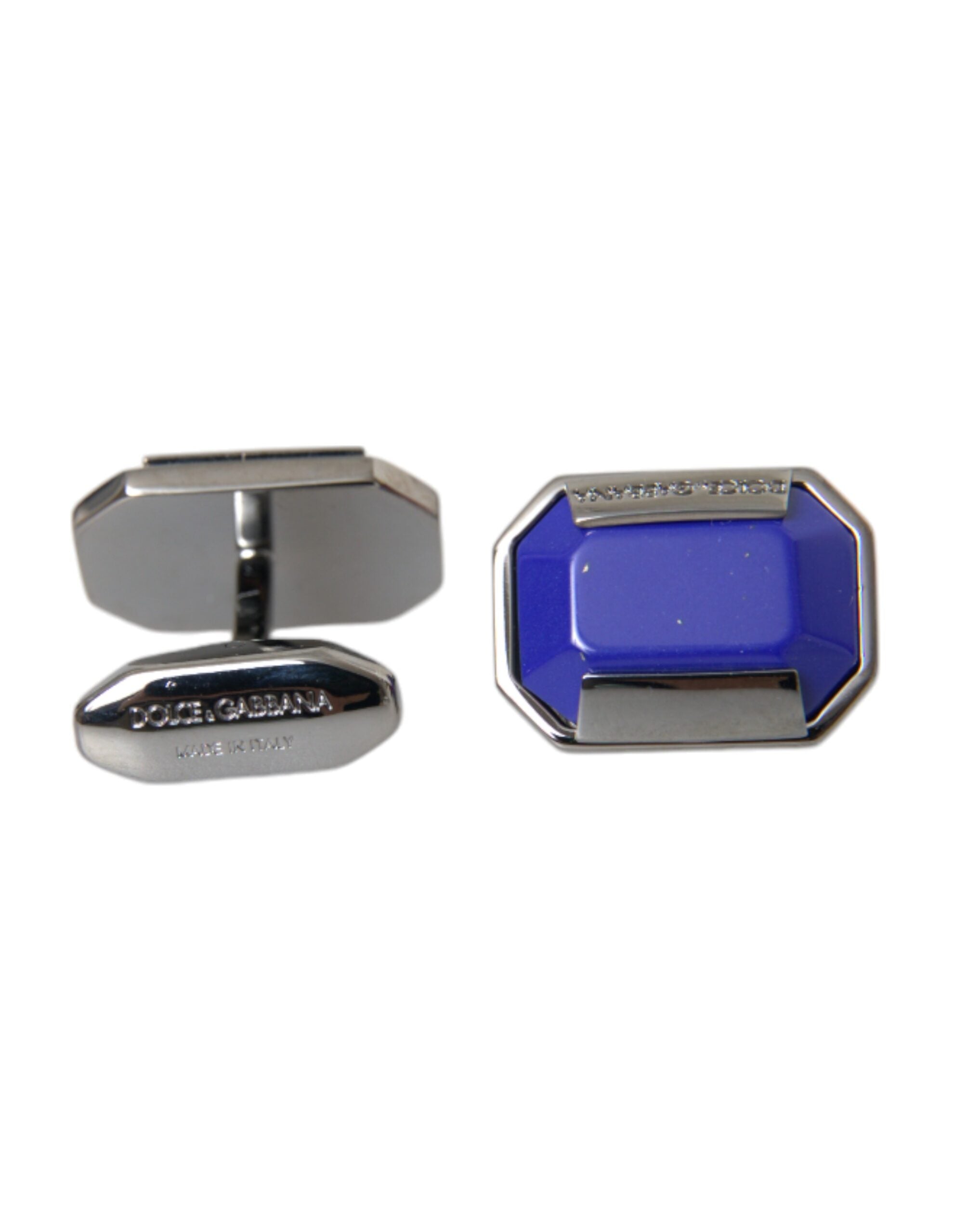 Silver-plated brass pin crystal cufflinks