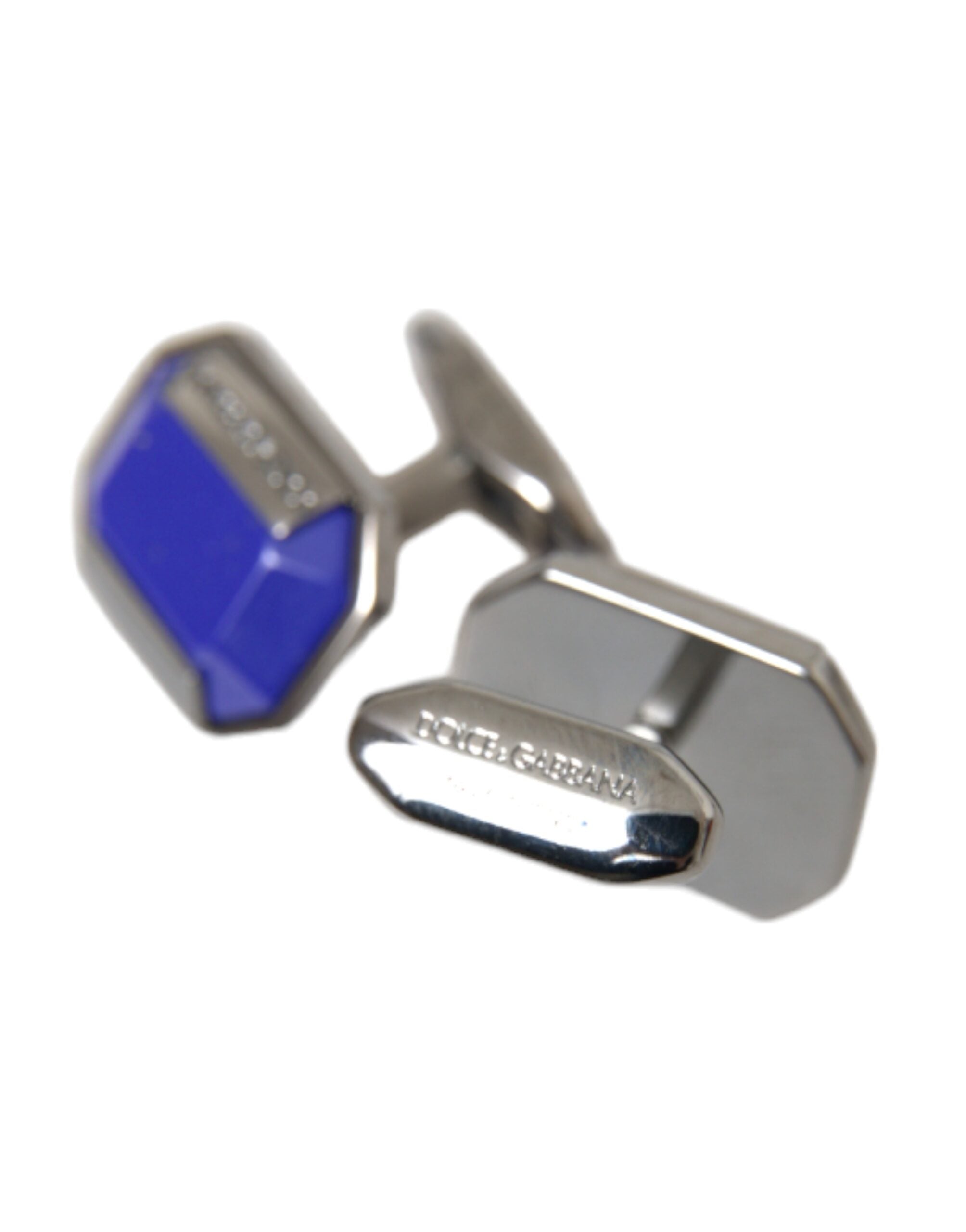 Silver-plated brass pin crystal cufflinks