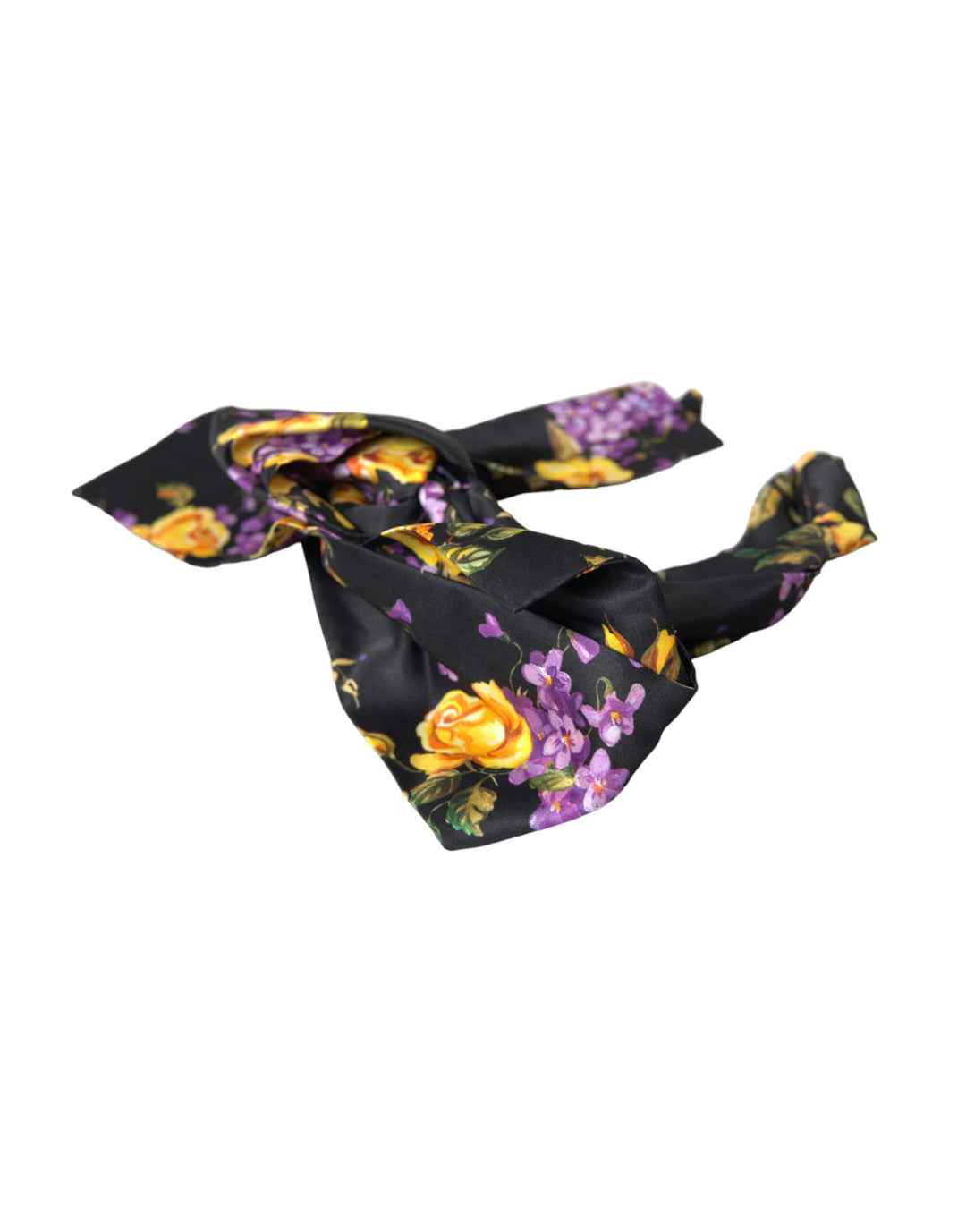 Black Floral Applique Silk Women Headband Tiara