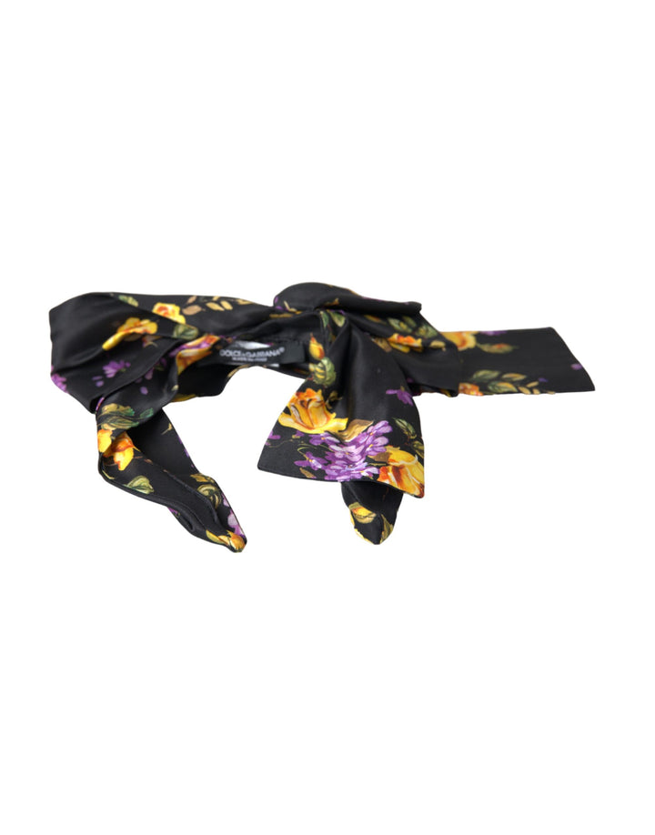 Black Floral Applique Silk Women Headband Tiara