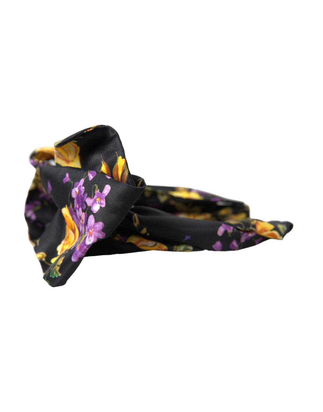 Black Floral Applique Silk Women Headband Tiara