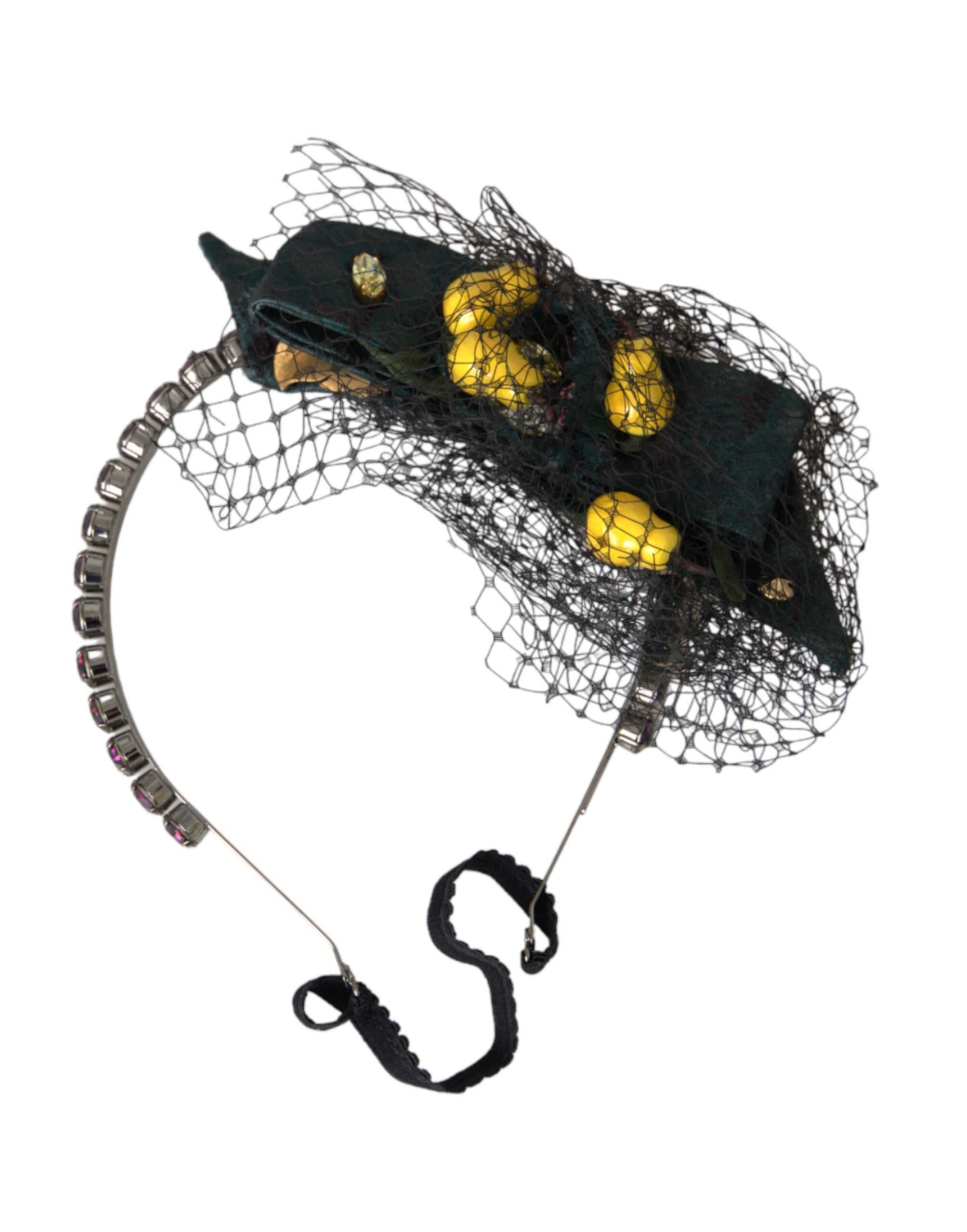 Black Lemons Sicily Purple Crystal Net Headband Tiara