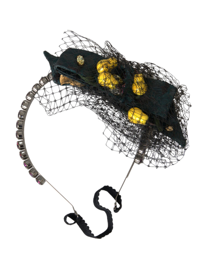 Black Lemons Sicily Purple Crystal Net Headband Tiara