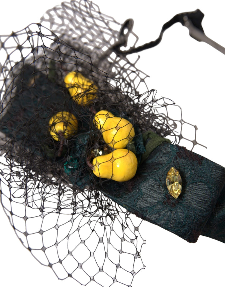 Black Lemons Sicily Purple Crystal Net Headband Tiara