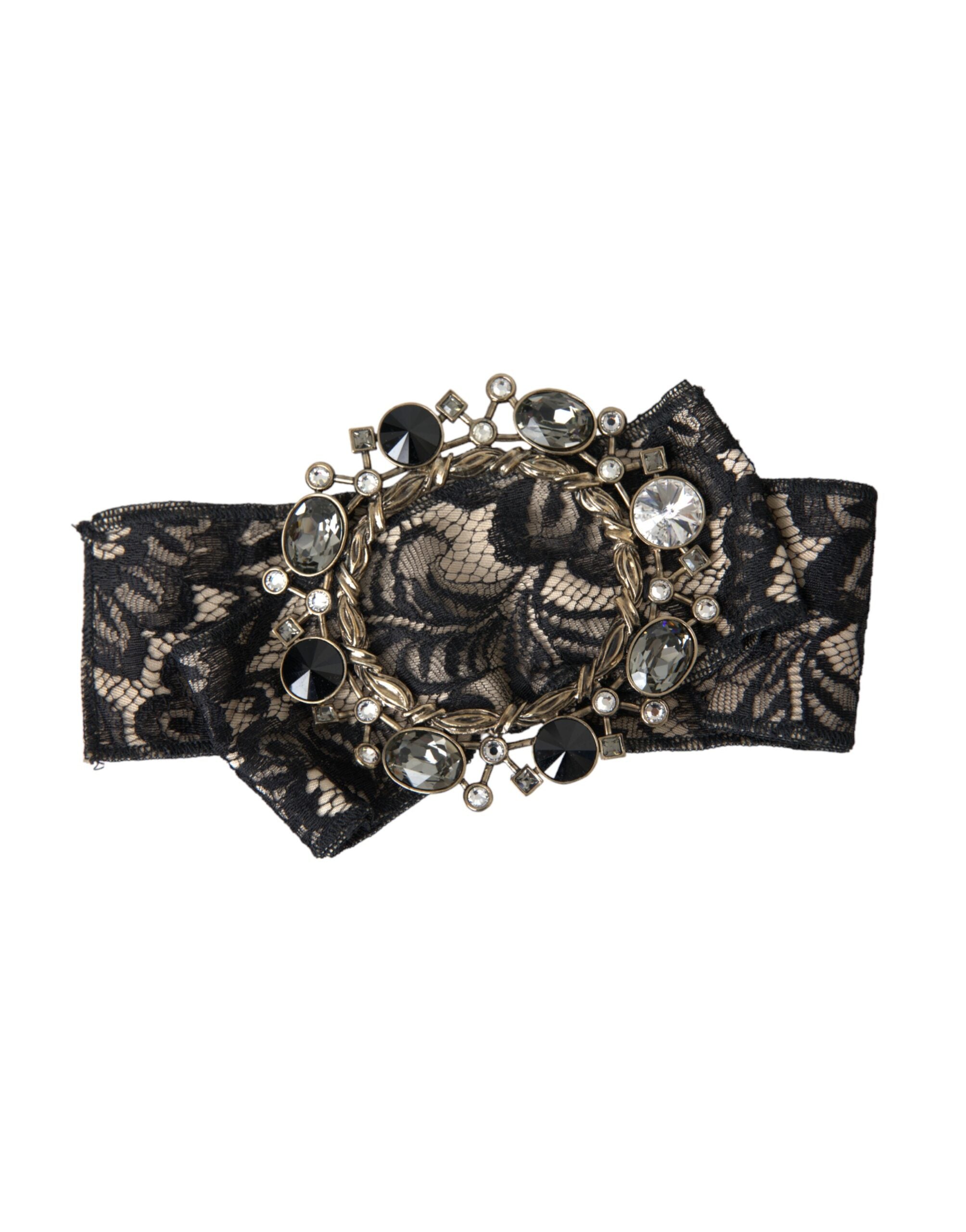 Black Lace Crystal Handmade Brooch Hairpin