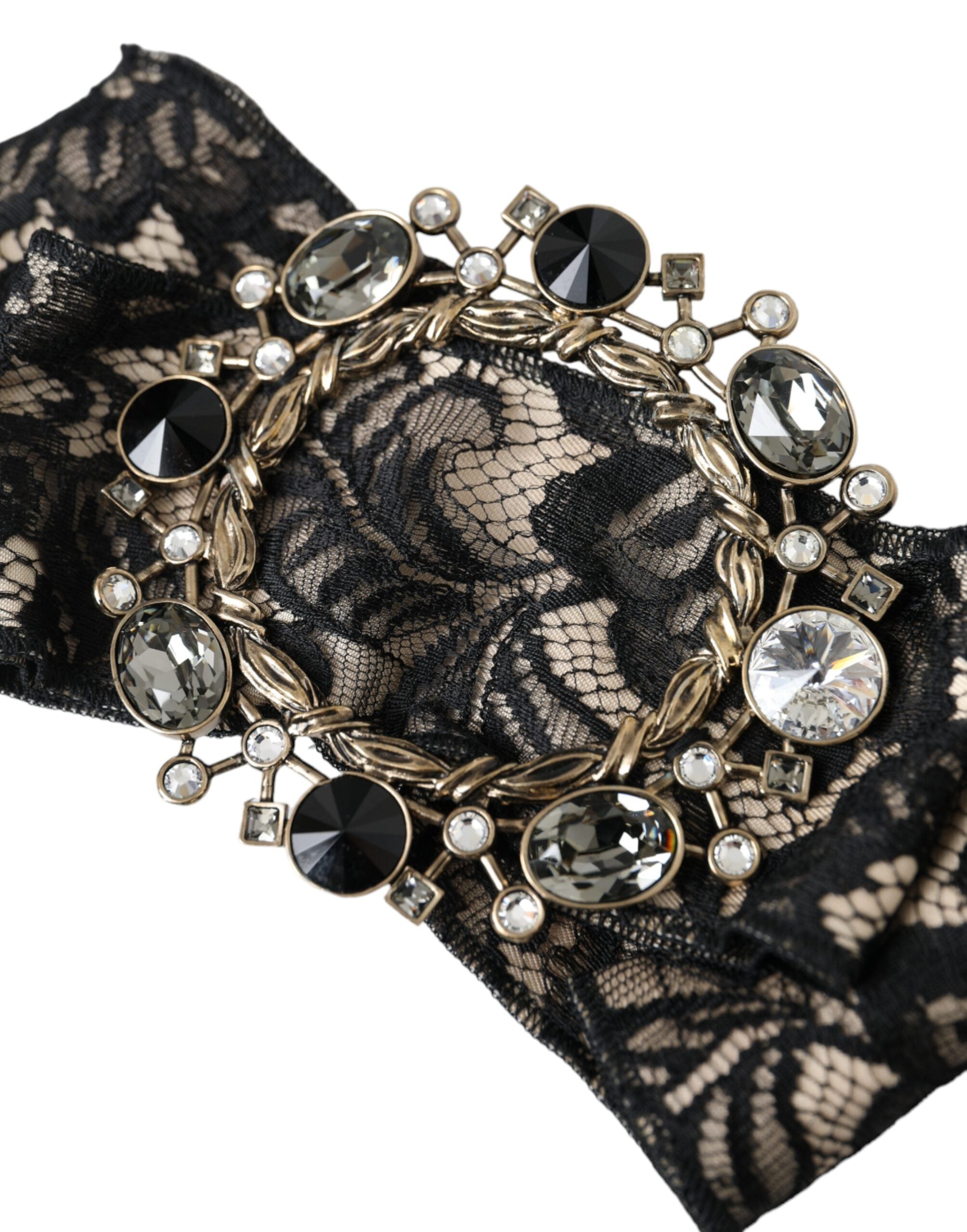 Black Lace Crystal Handmade Brooch Hairpin