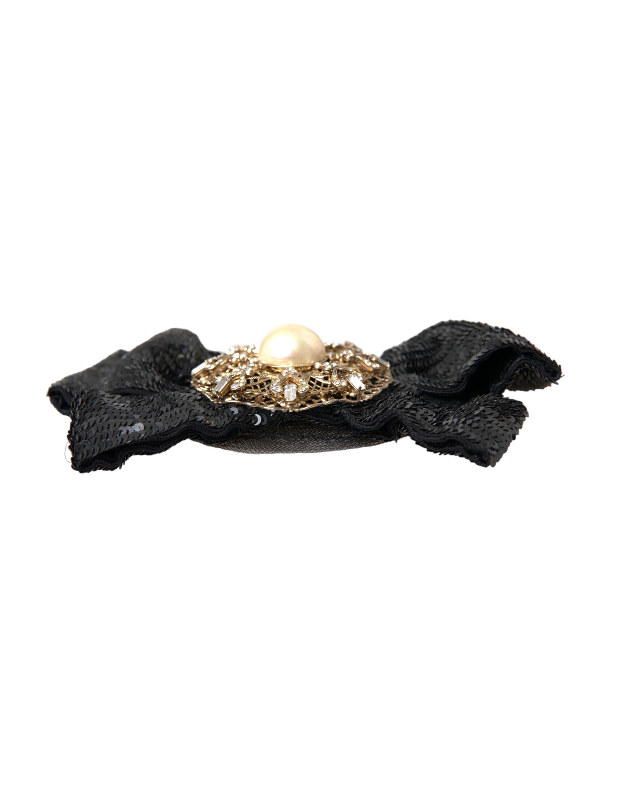 Black Sequin Pearl Handmade Brooch Hairpin