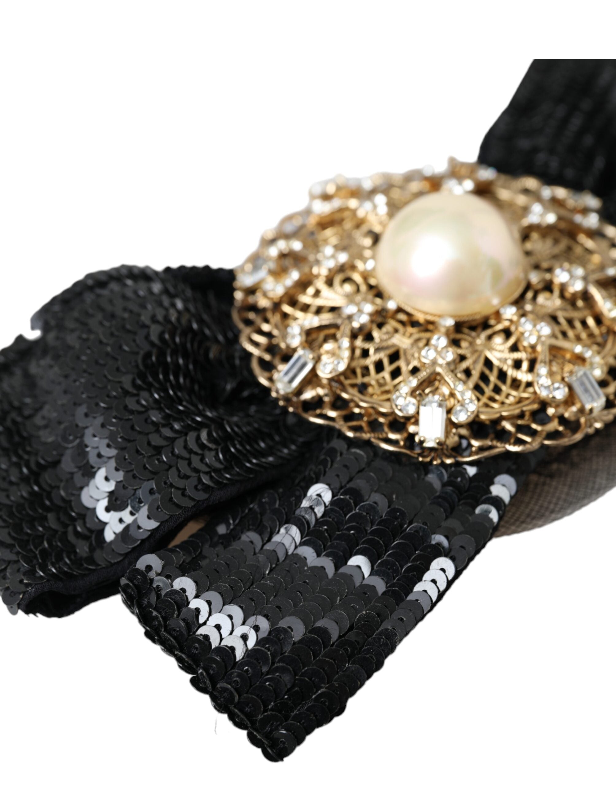 Black Sequin Pearl Handmade Brooch Hairpin