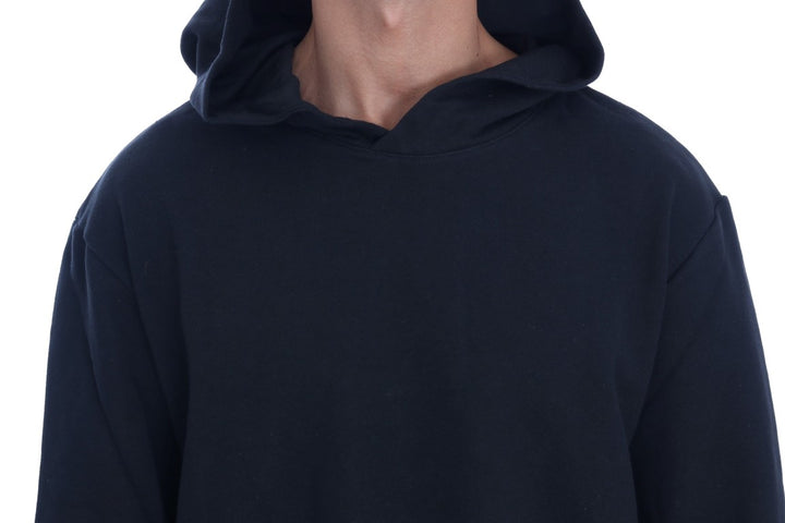 Eleganter schwarzer Kapuzenpullover aus Baumwolle