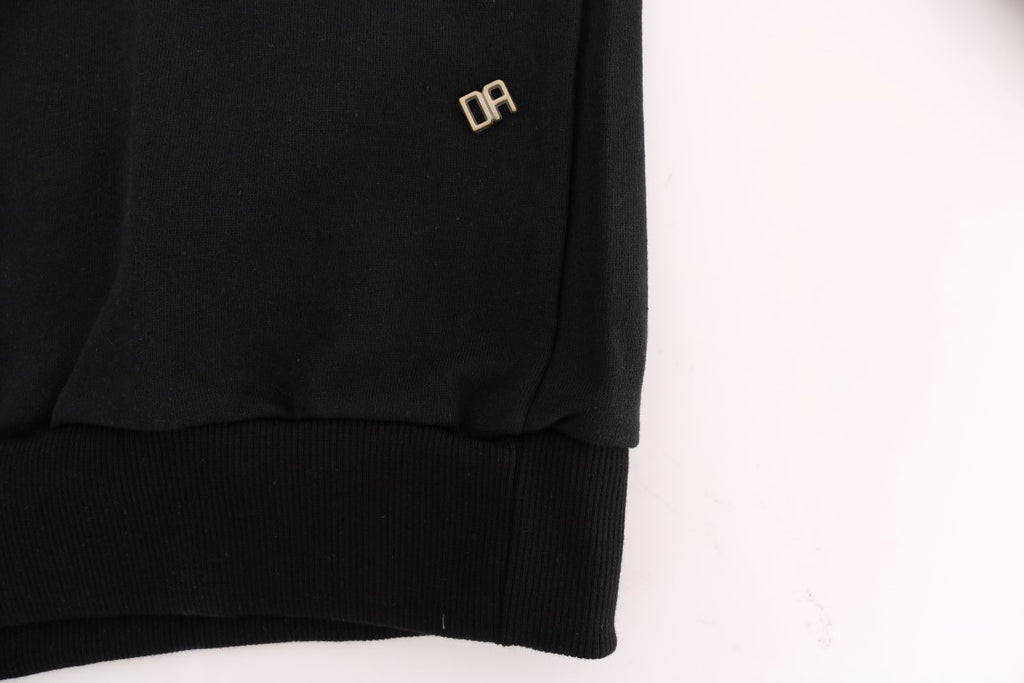 Elegant black cotton hoodie