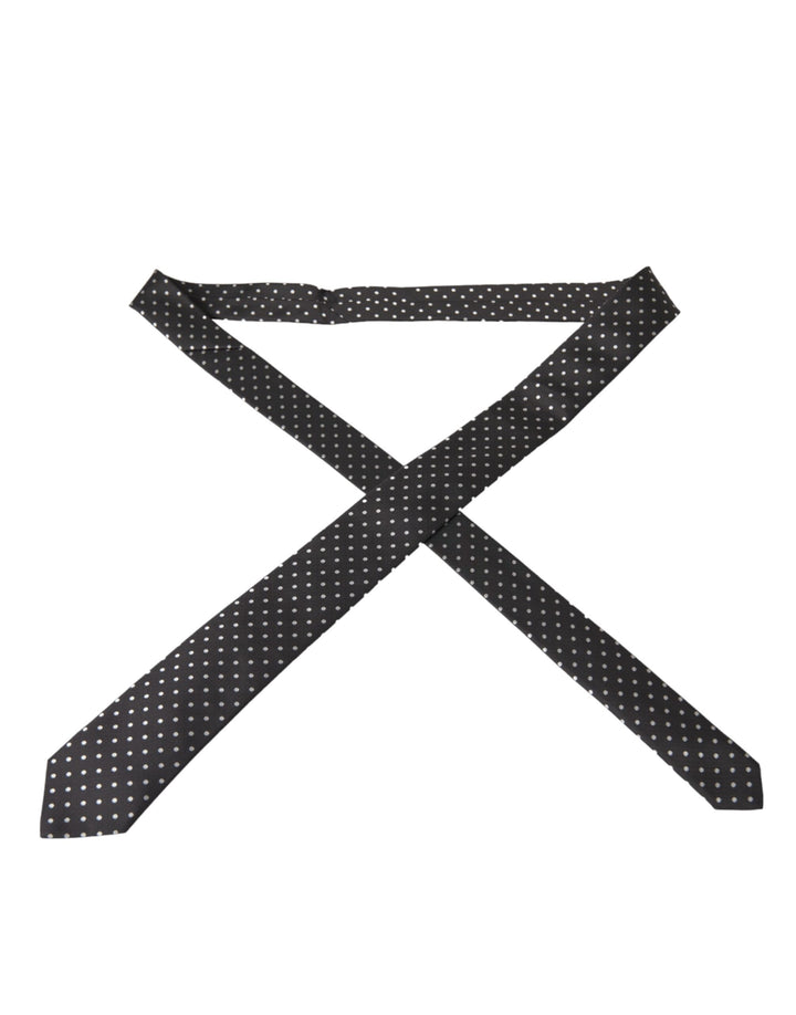 Black White Polka Dots 100% Silk Tie Face Mask