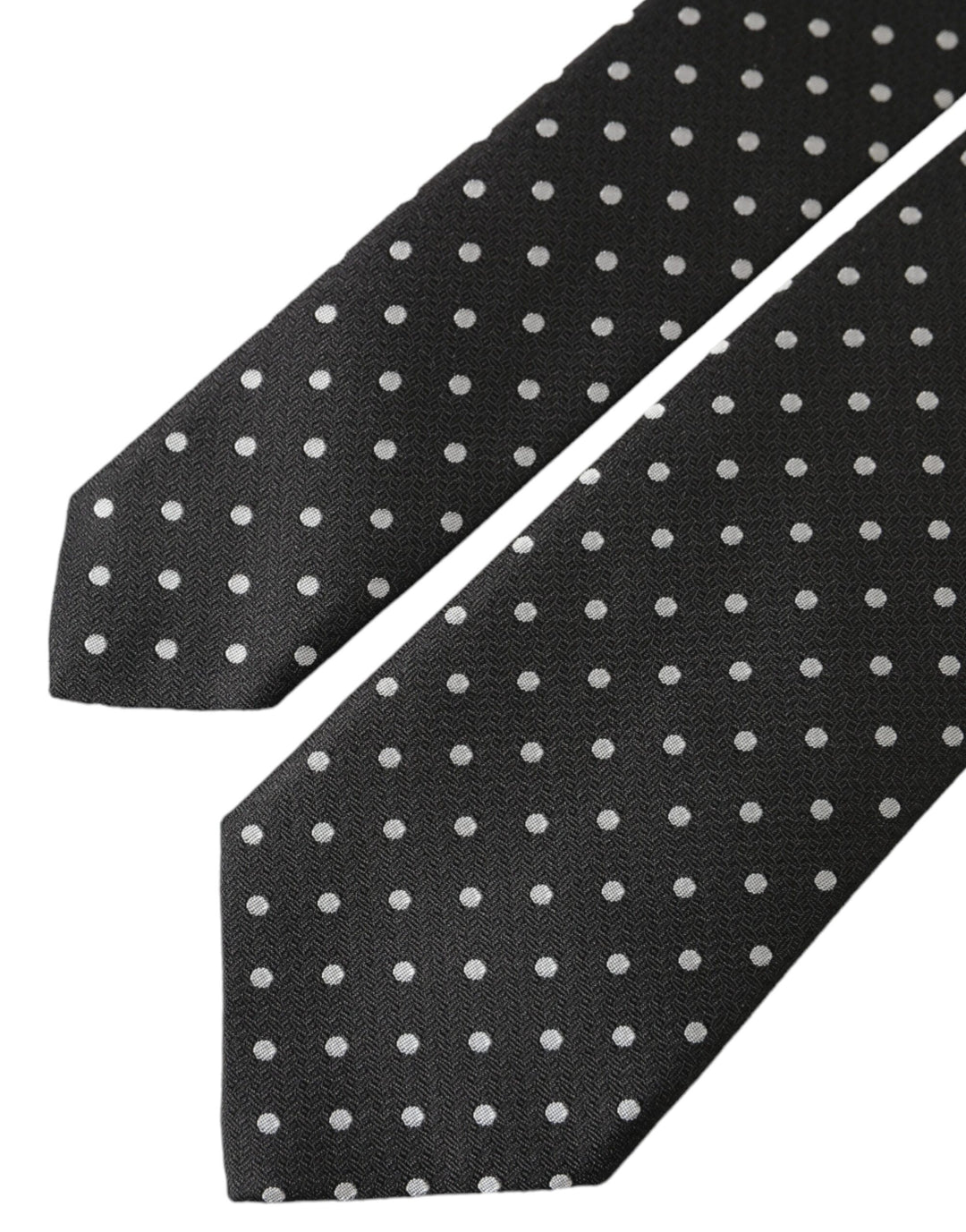 Black White Polka Dots 100% Silk Tie Face Mask