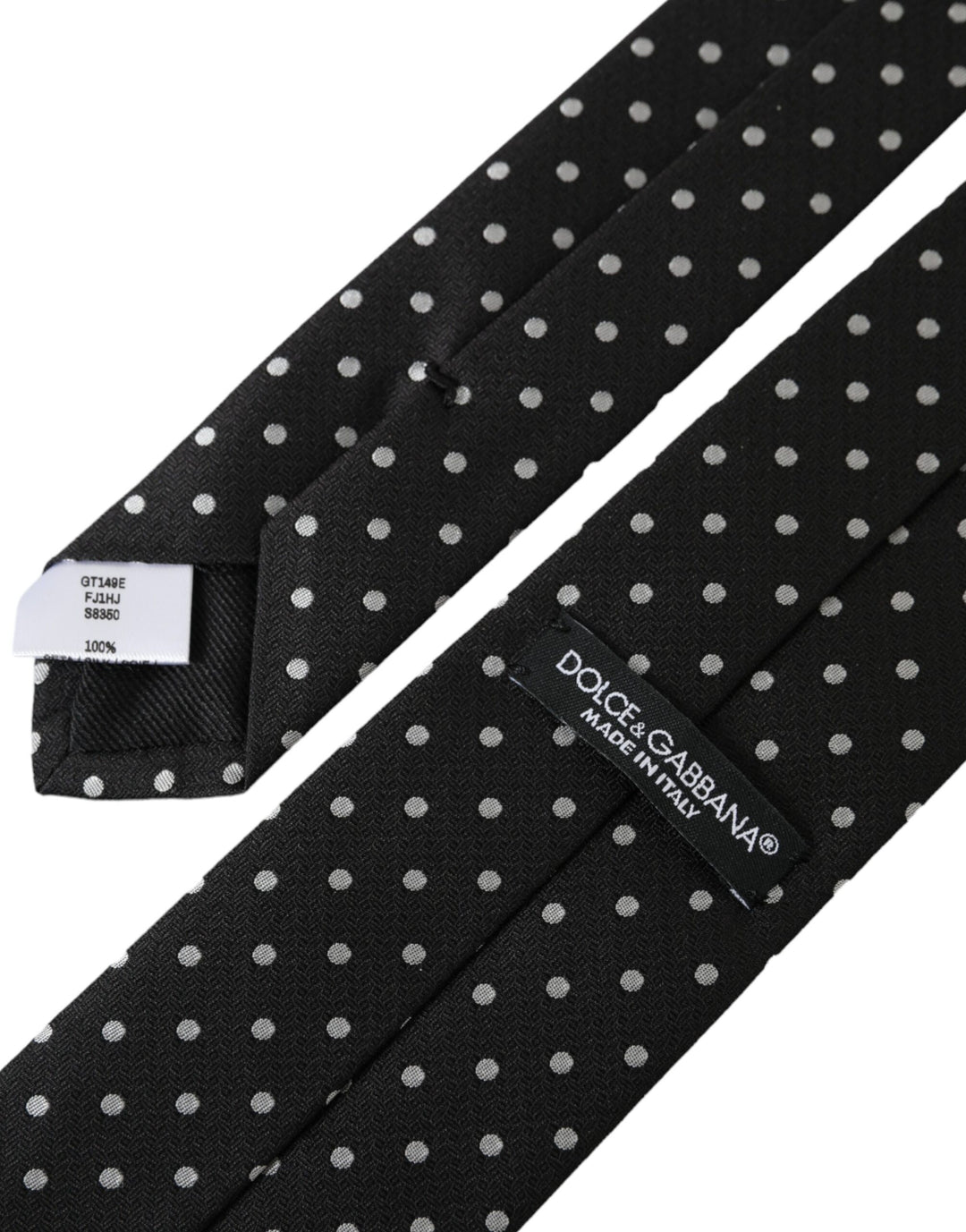 Black White Polka Dots 100% Silk Tie Face Mask