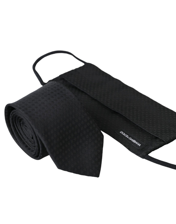 Black 100% Silk Adjustable Tie Face Mask