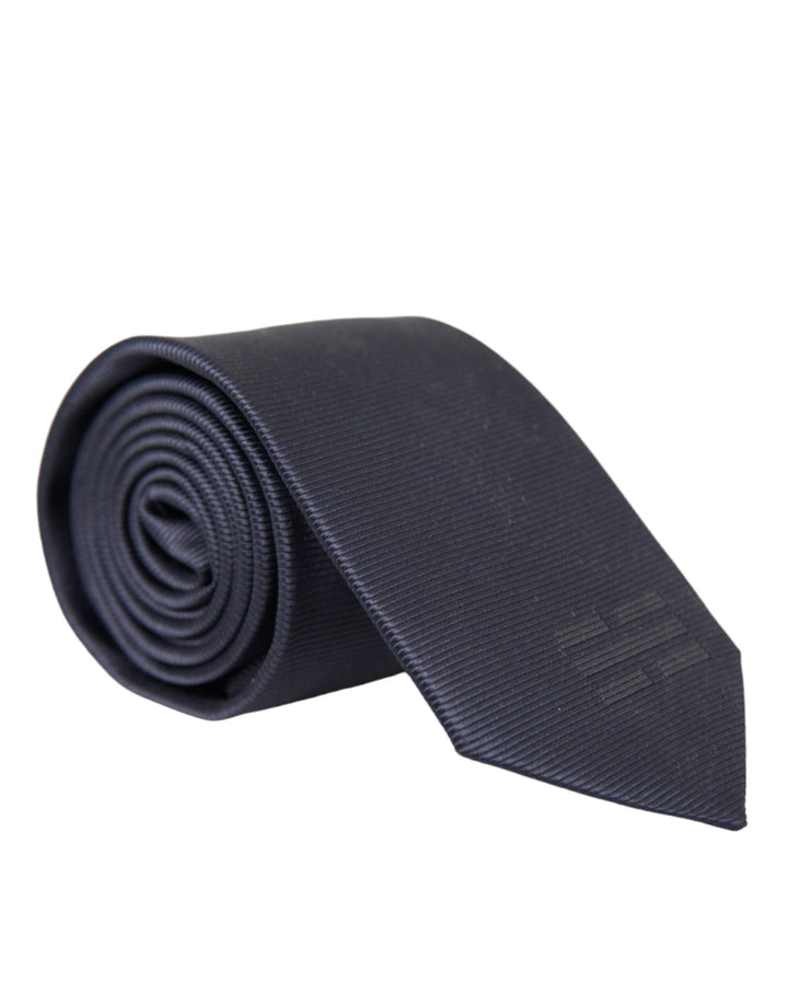 Blue plain silk tie, adjustable, men