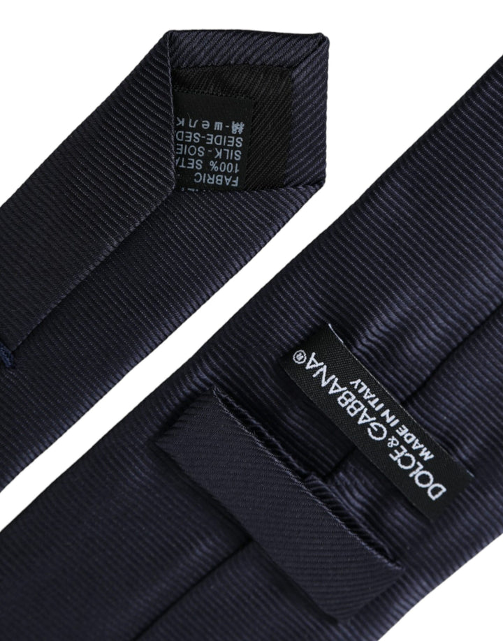 Blue plain silk tie, adjustable, men