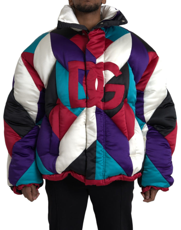 Multicolored logo windbreaker pillow jacket
