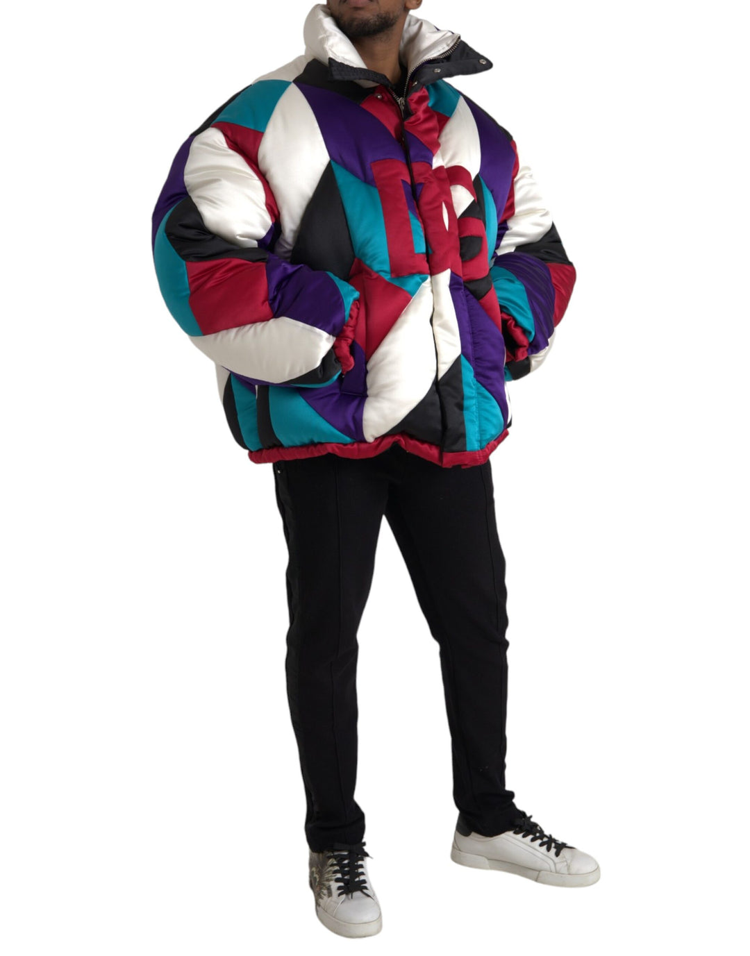 Multicolored logo windbreaker pillow jacket