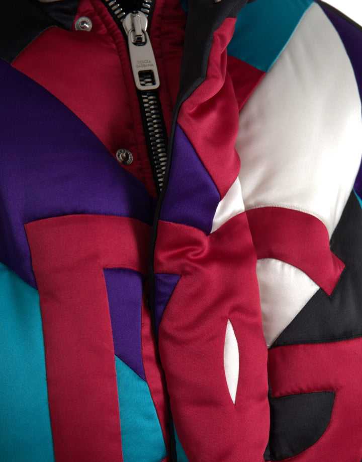 Multicolored logo windbreaker pillow jacket