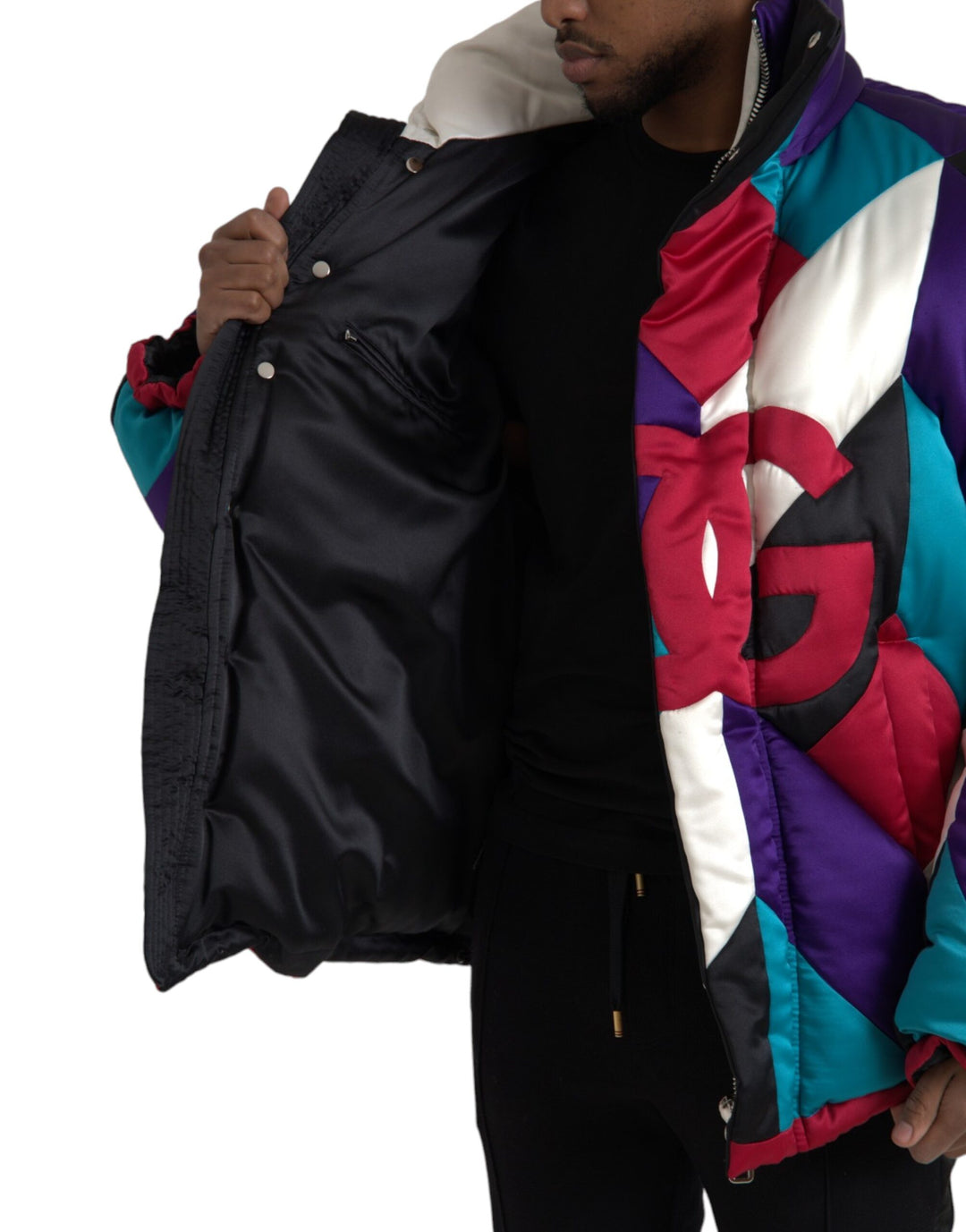Multicolored logo windbreaker pillow jacket