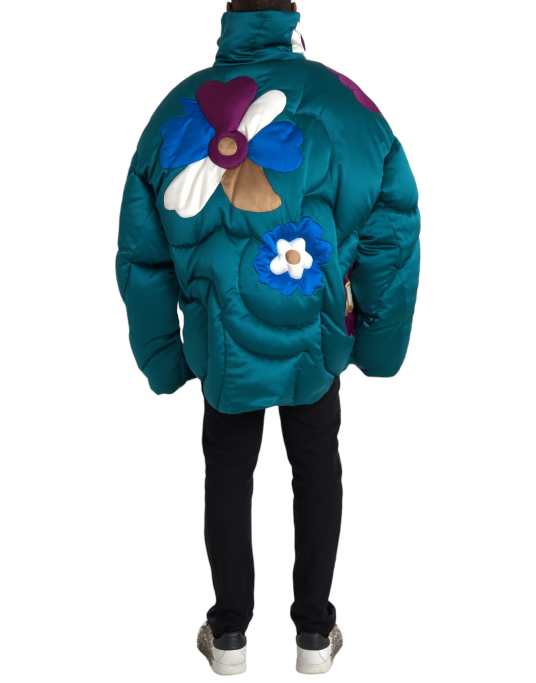 Multicolor Floral Windbreaker Pufferjacke
