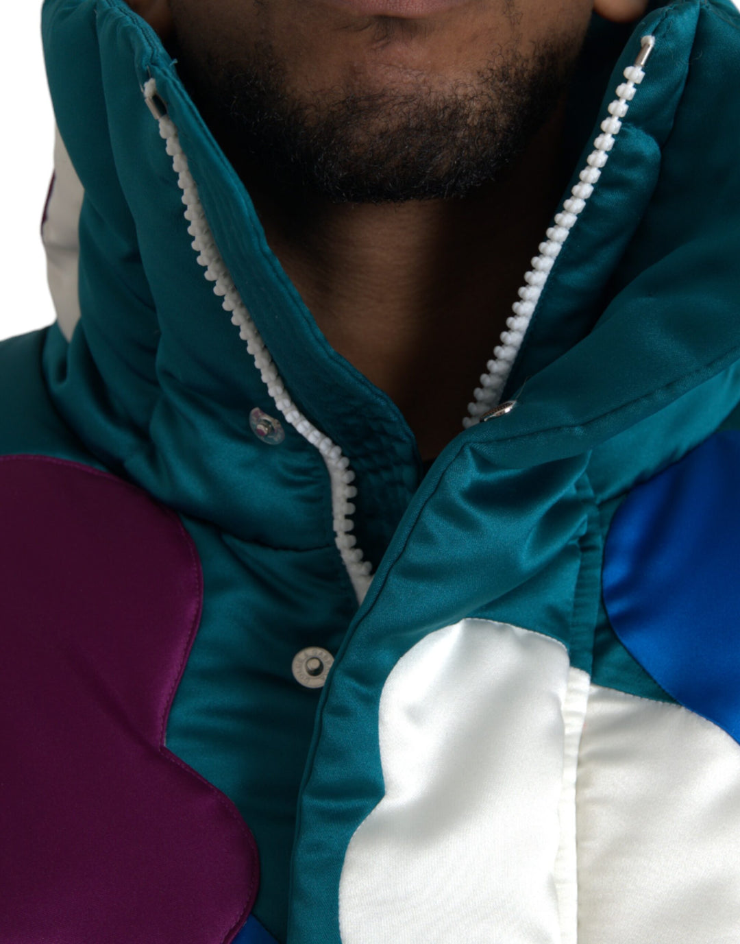 Multicolor Floral Windbreaker Pufferjacke