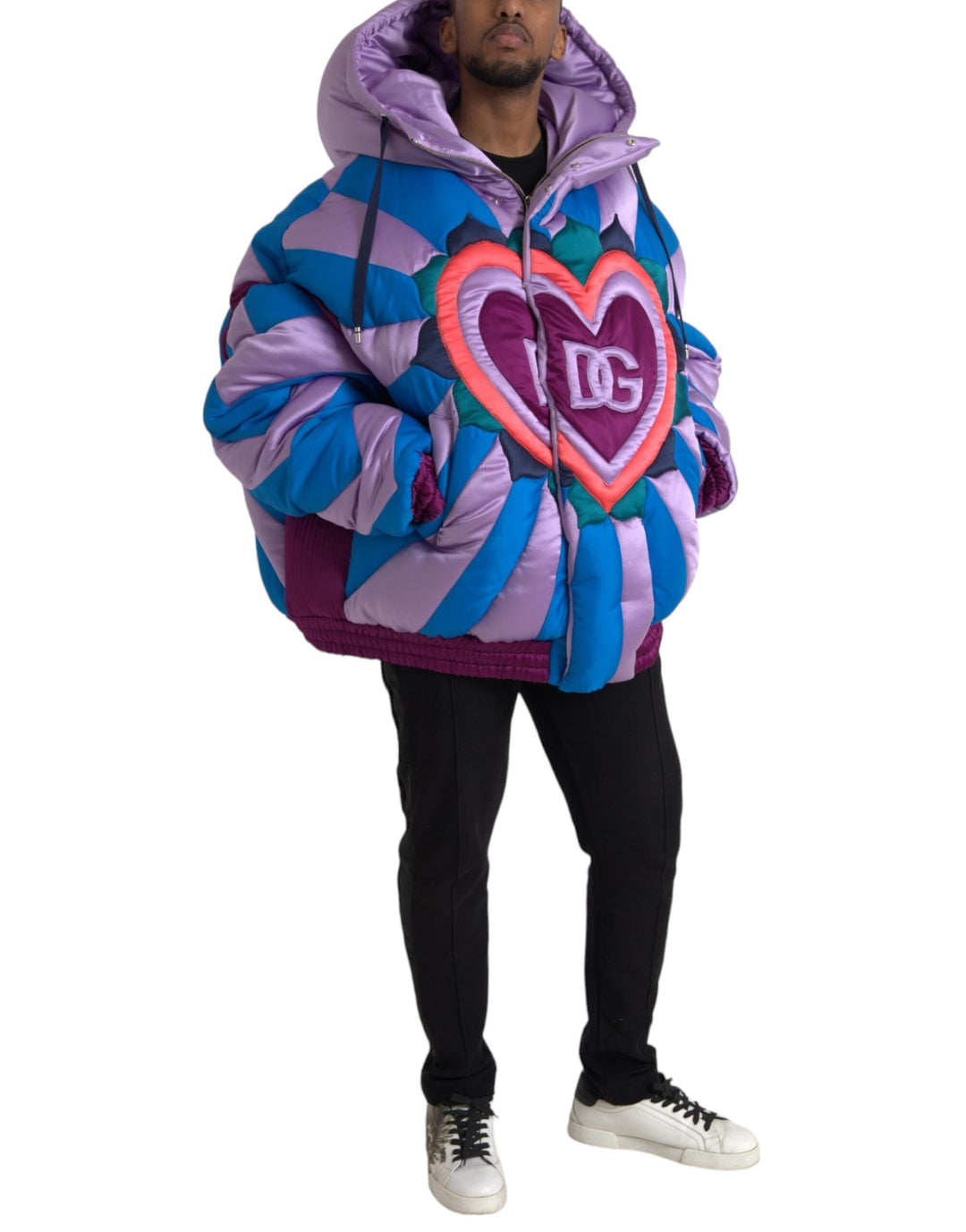 Multicolor heart logo hoodie