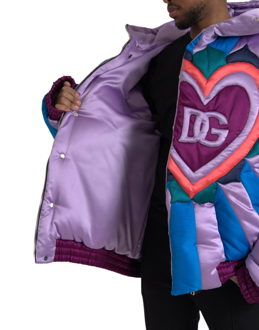 Multicolor heart logo hoodie