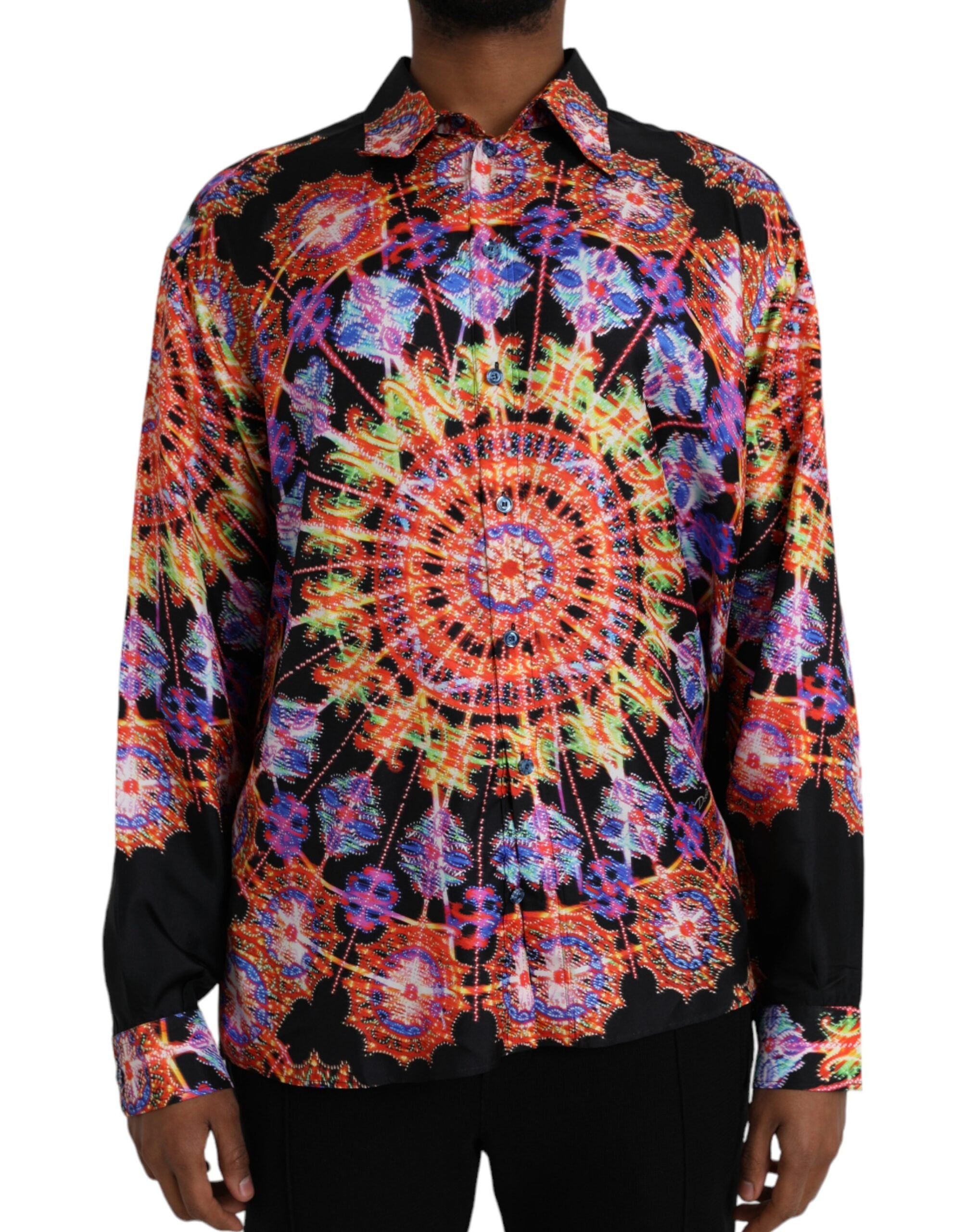 Multicolor Luminarie silk men's casual shirt