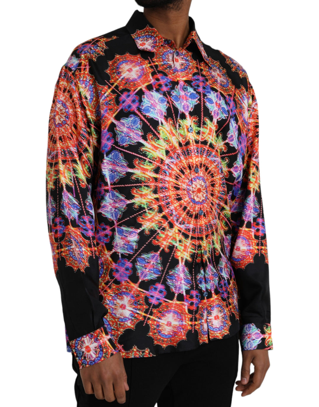 Multicolor Luminarie silk men's casual shirt