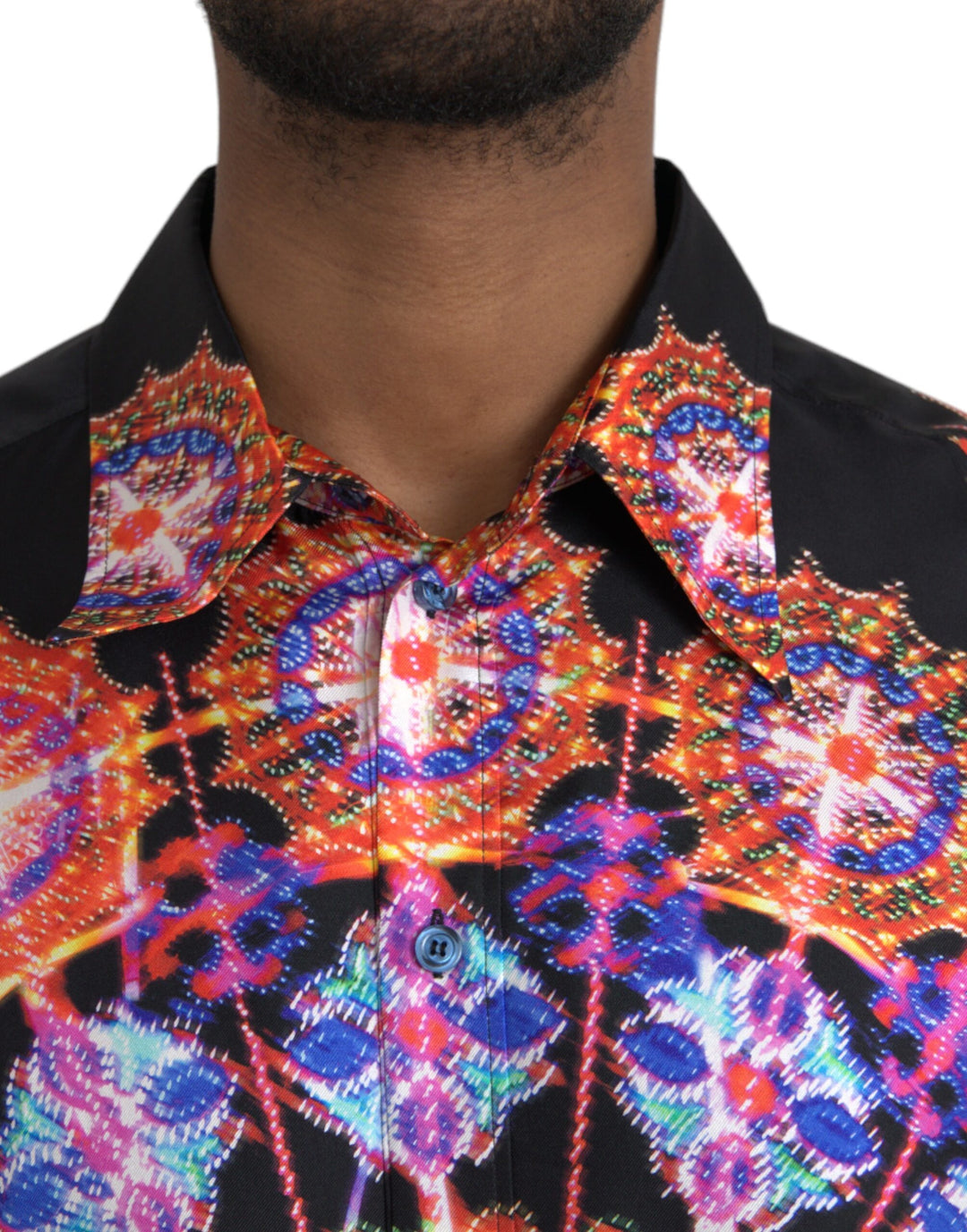 Multicolor Luminarie silk men's casual shirt