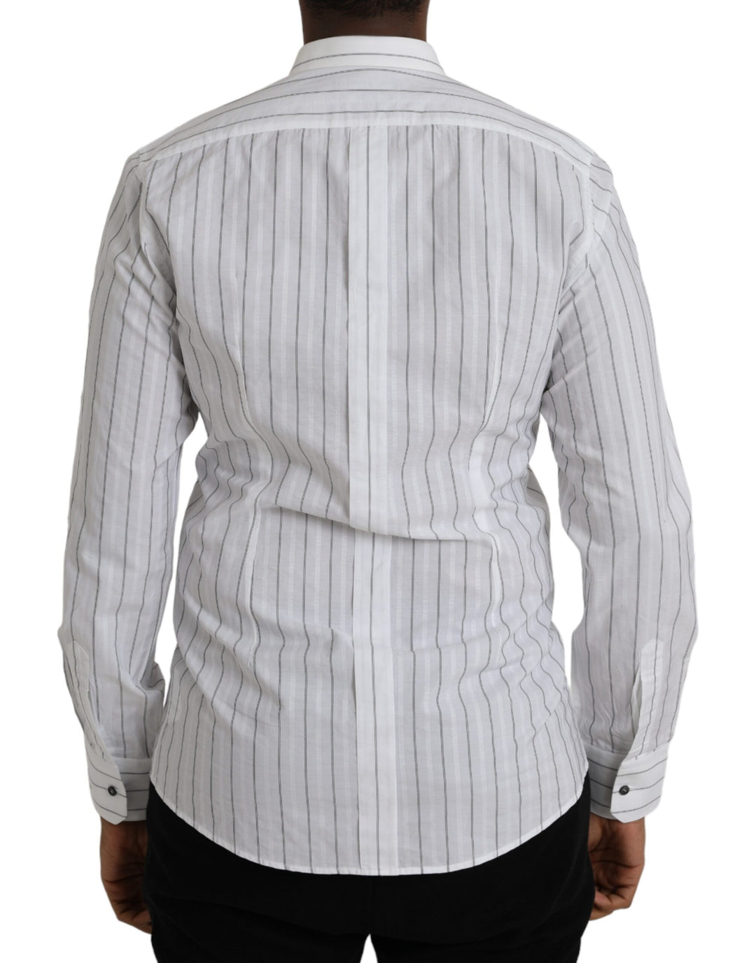 Black and white striped formal dress GOLD shirt