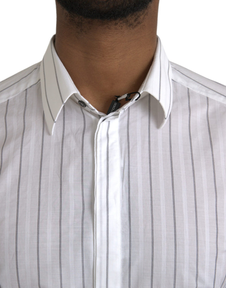 Black and white striped formal dress GOLD shirt