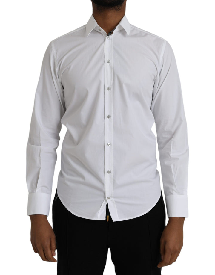 White long-sleeved cotton dress MARTINI shirt