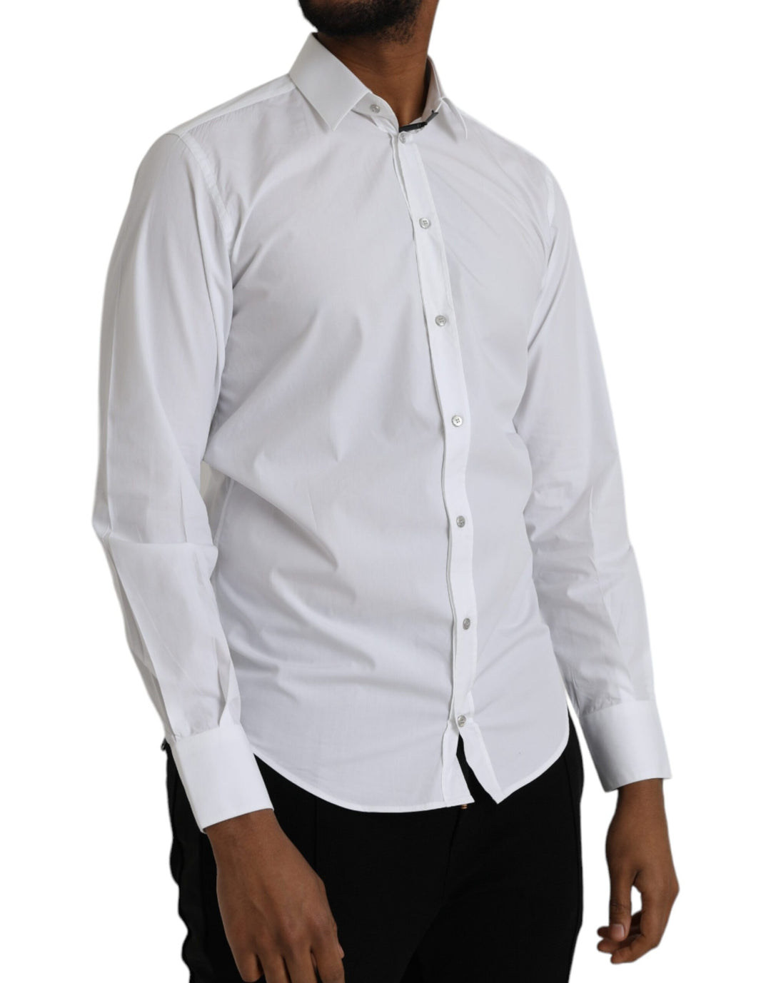 White long-sleeved cotton dress MARTINI shirt