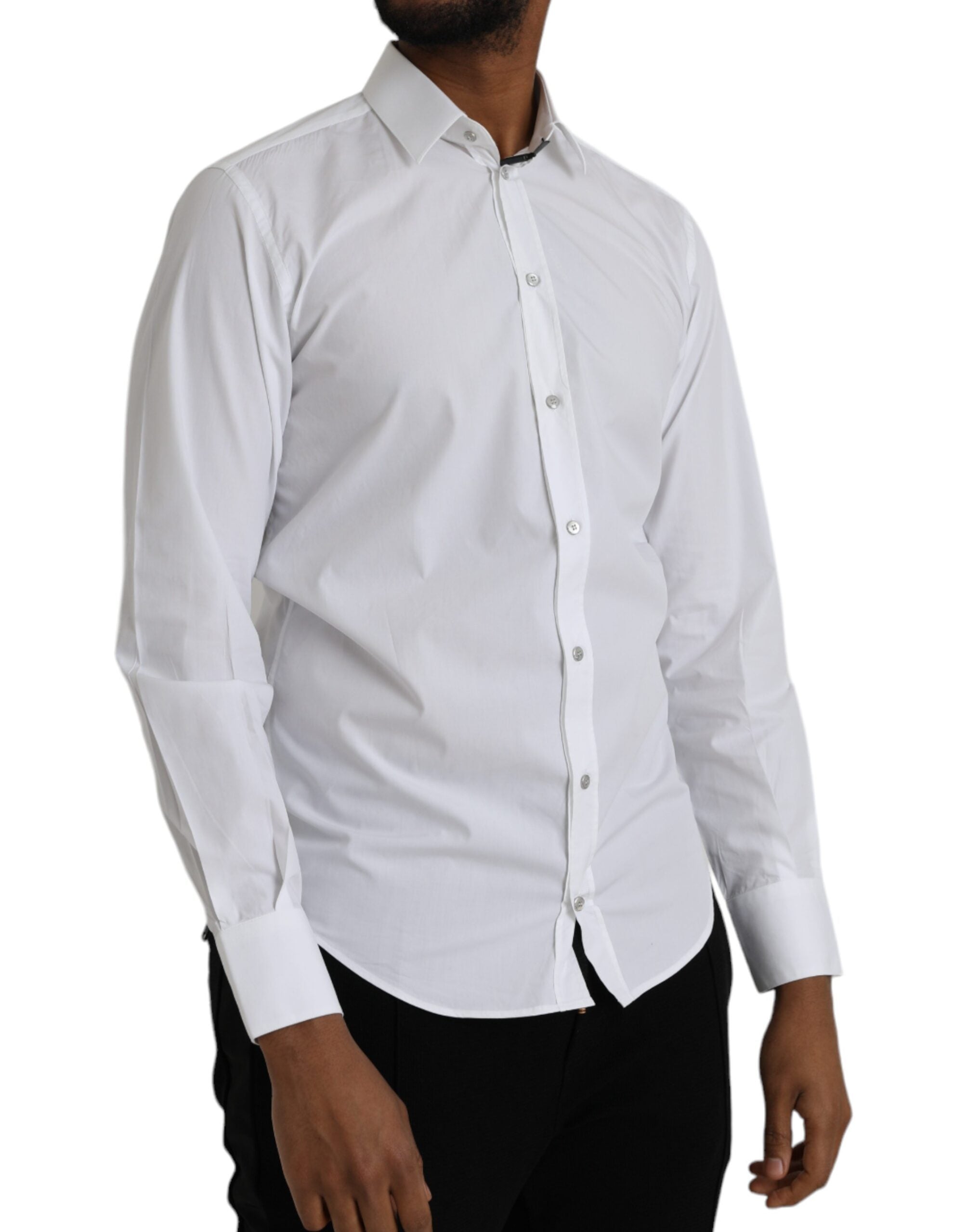 White long-sleeved cotton dress MARTINI shirt