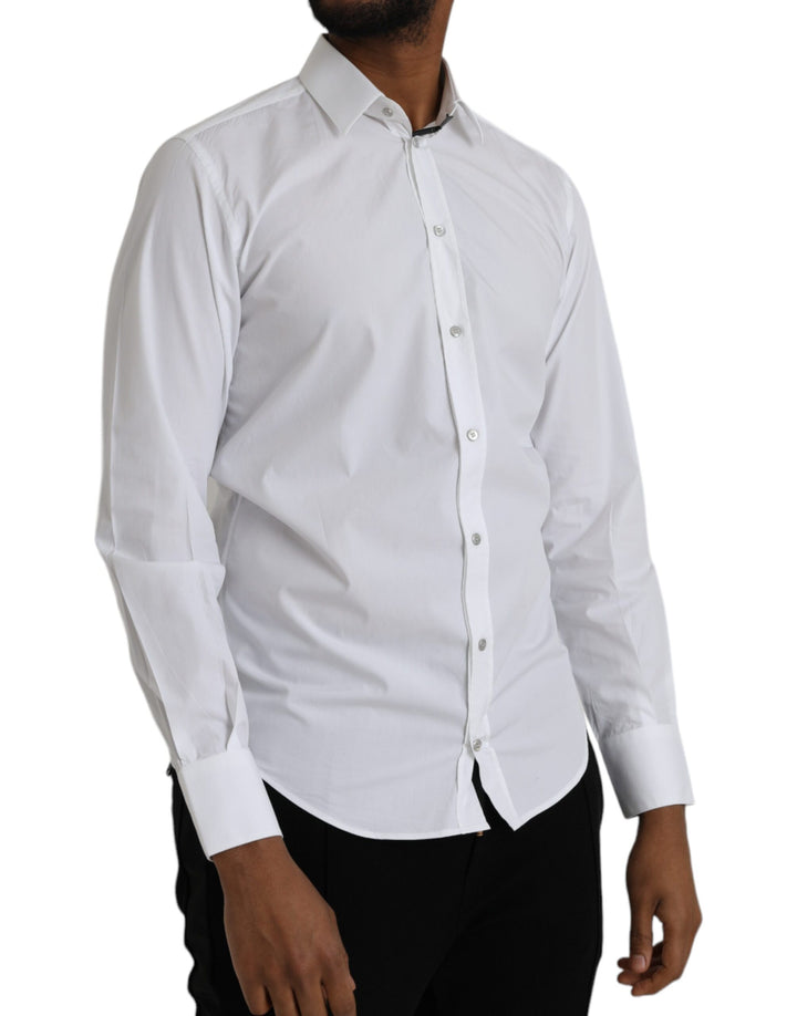 White long-sleeved cotton dress MARTINI shirt