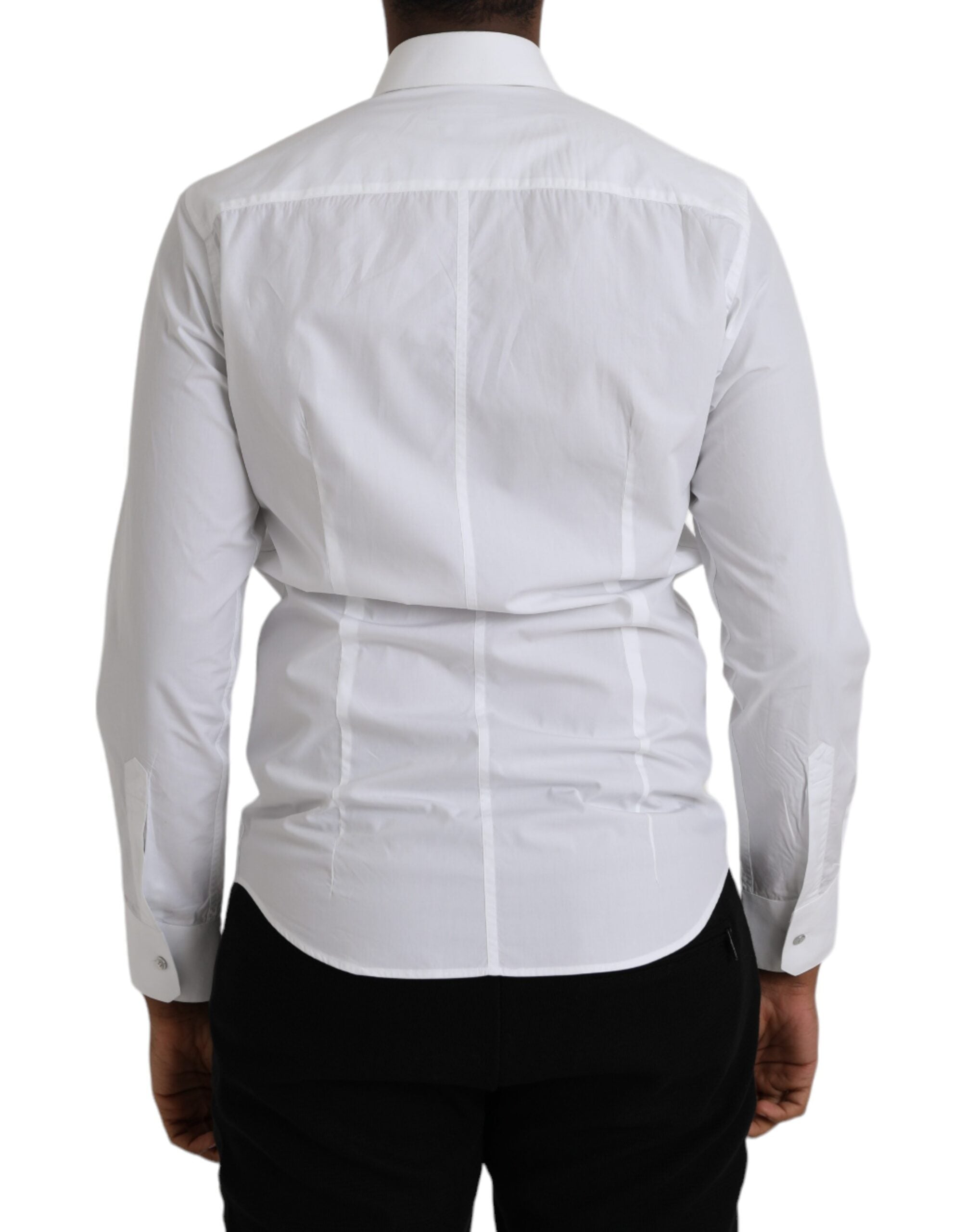 White long-sleeved cotton dress MARTINI shirt
