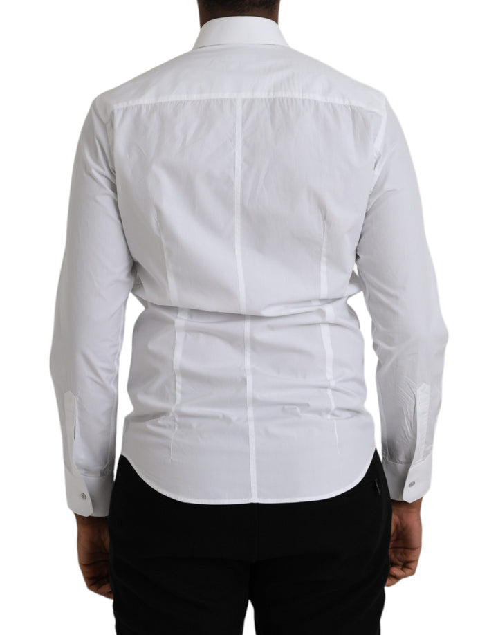 White long-sleeved cotton dress MARTINI shirt