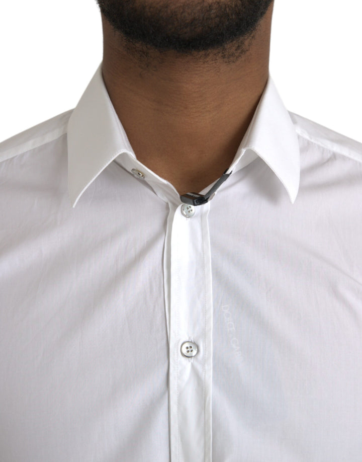 White long-sleeved cotton dress MARTINI shirt