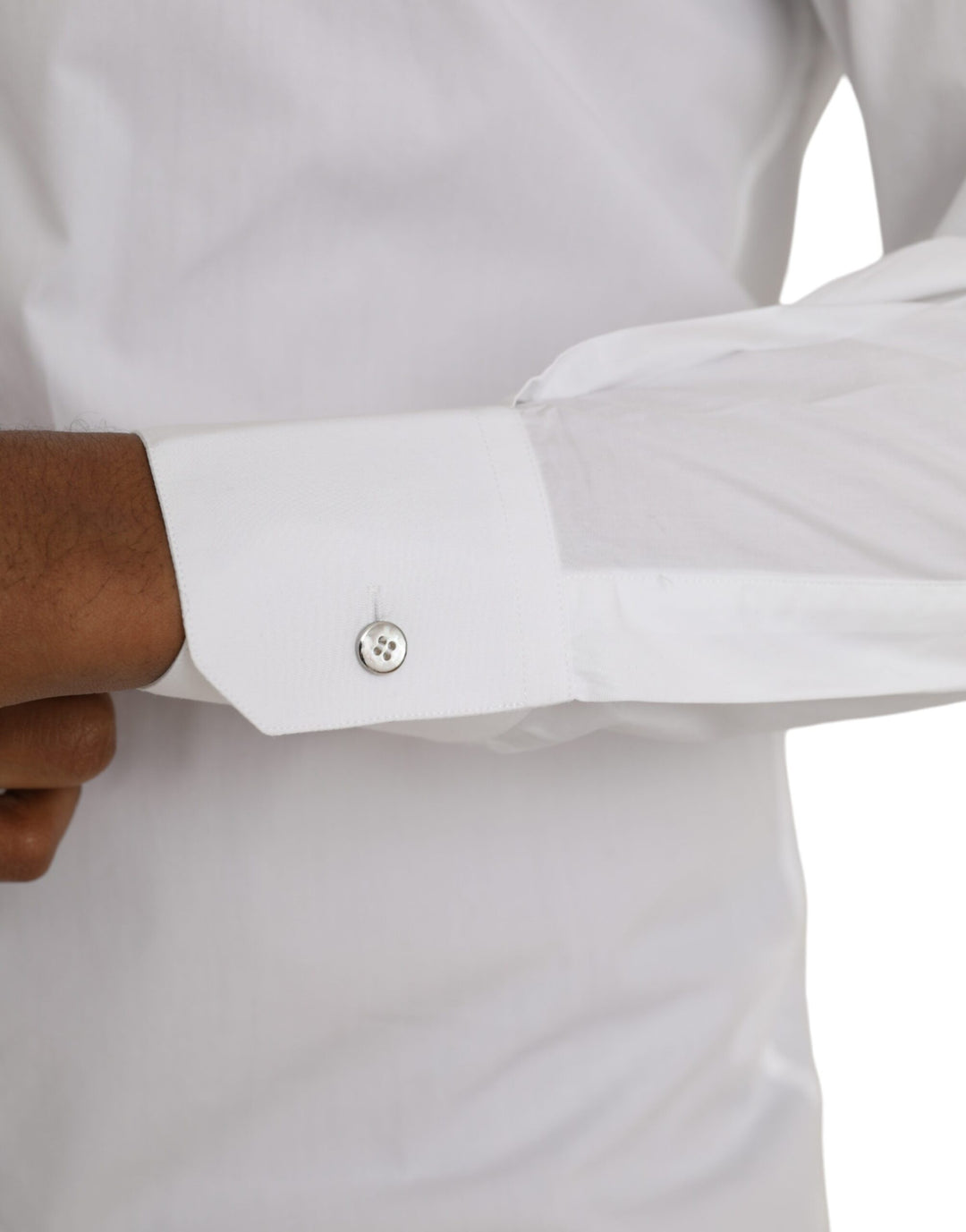 White long-sleeved cotton dress MARTINI shirt