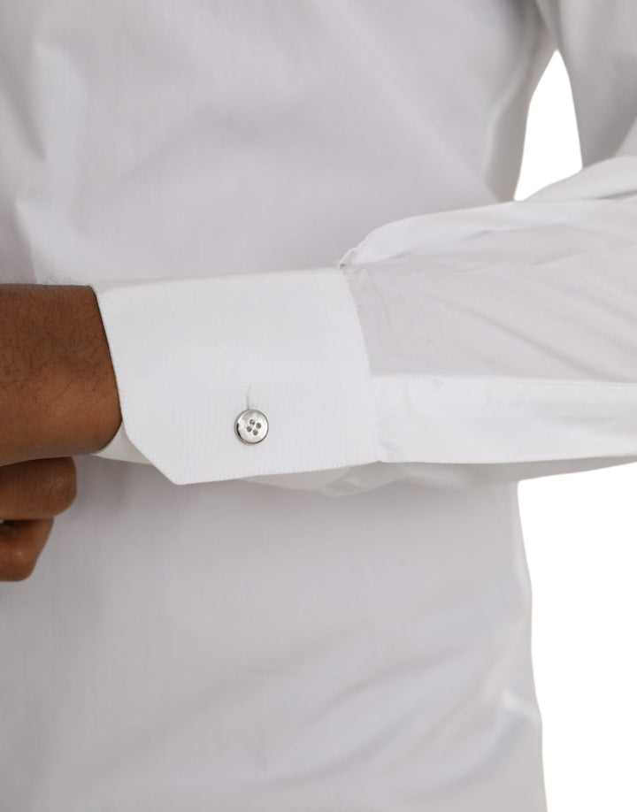 White long-sleeved cotton dress MARTINI shirt